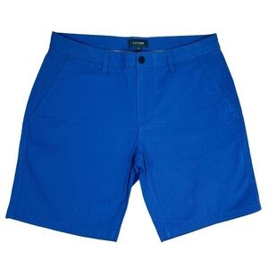 Taylrd Chino Shorts Mens 33 x 9" Blue Slim Fit Flat Front Stretch